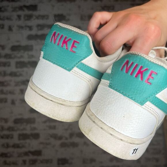 Nike | women white court vision with teal swish - Picture 6 of 11